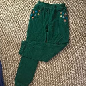 Lined Pull-on Cord Pants in Deep Green